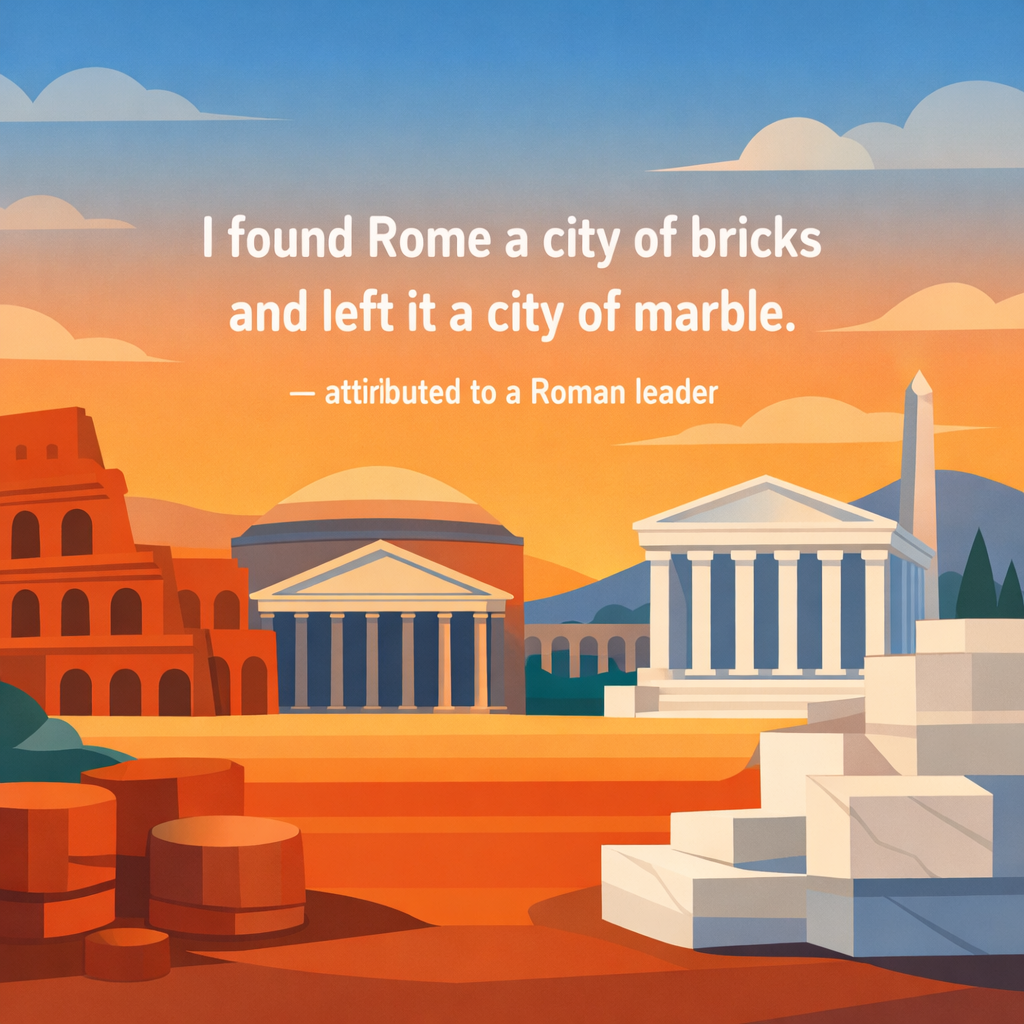 Augustus I found Rome a city of bricks and left it a city of marble.